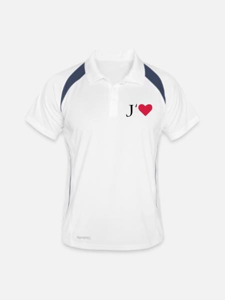 I love - Men's Polo breathable - white/navy - Front