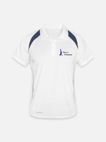 fitness - Men's Polo breathable - white/navy - Front