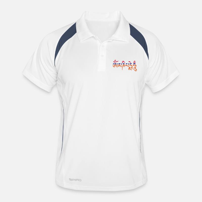 Om Mani Padme Hum 3c - Men's Polo breathable - white/navy