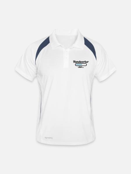 Handwerker - Männer Polo atmungsaktiv - Weiß/Navy - Vorne