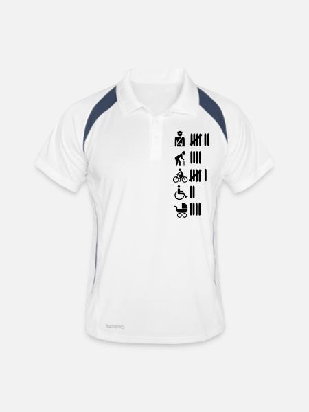 Abschussliste - Männer Polo atmungsaktiv - Weiß/Navy - Vorne