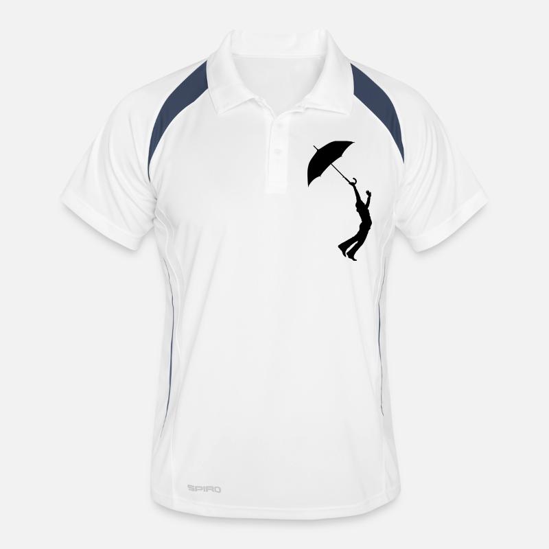 jumping_with_umbrella Men's Polo breathable