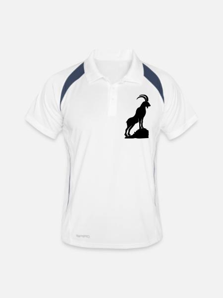 steinbock 2 - Männer Polo atmungsaktiv - Weiß/Navy