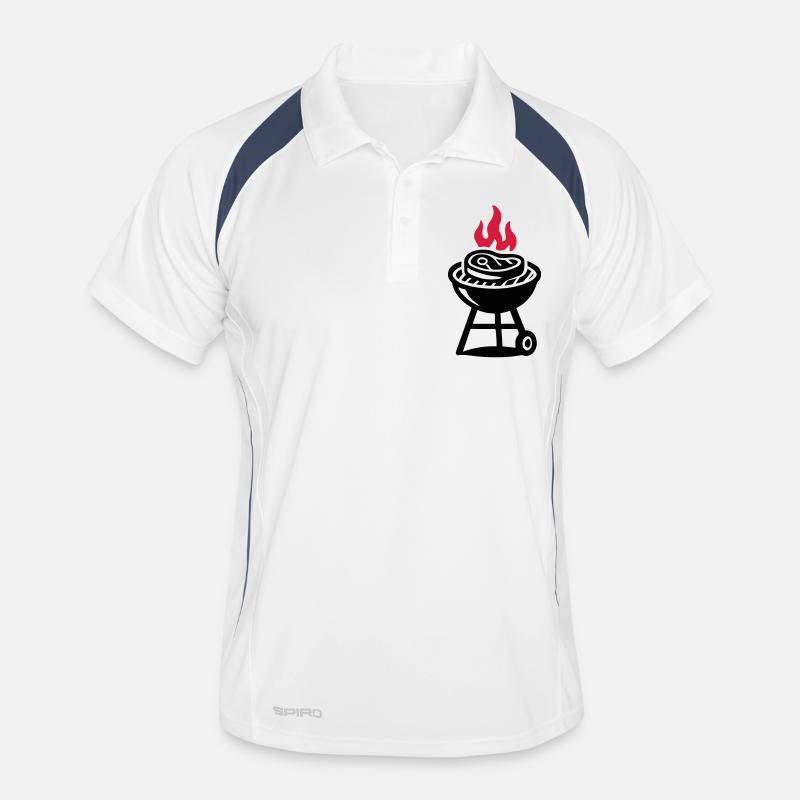 Grill Steak Fleisch Symbol Männer Polo atmungsaktiv