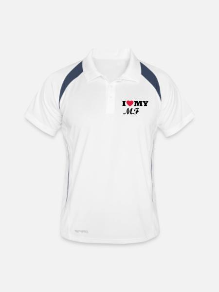 I Love my MF - Men's Polo breathable - white/navy - Front