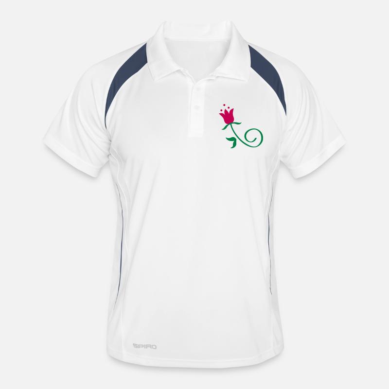 Bluetenornament / floral ornament (2c) Männer Polo atmungsaktiv