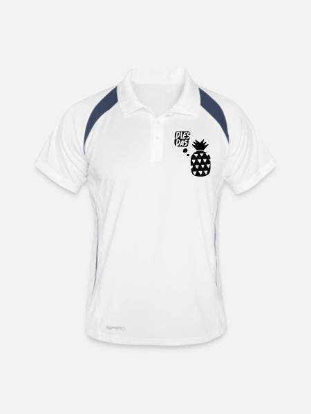 Dies das, Ananas! - Männer Polo atmungsaktiv - Weiß/Navy - Vorne