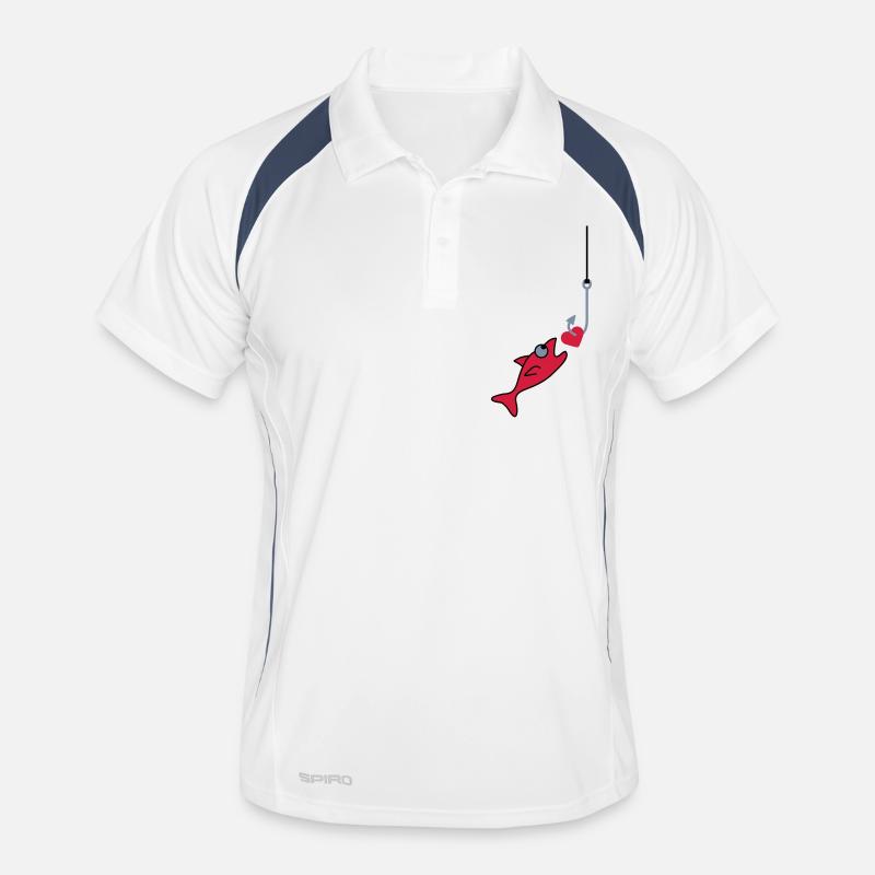 Fishing With Heart Männer Polo atmungsaktiv