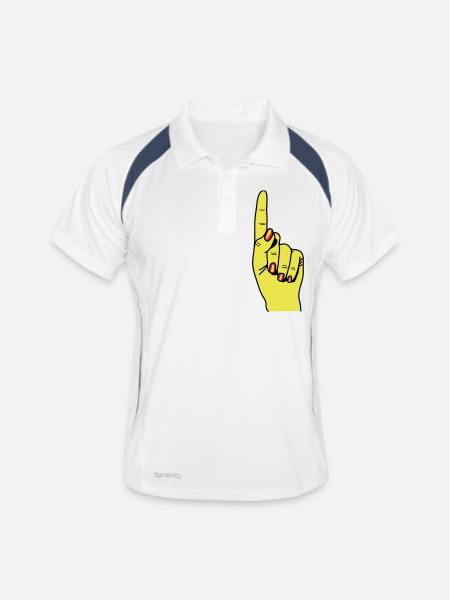 zeigefinger - Men's Polo breathable - white/navy - Front