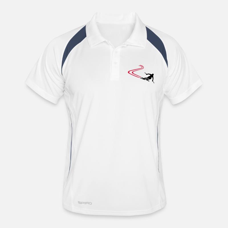 Ski - Männer Polo atmungsaktiv - Weiß/Navy