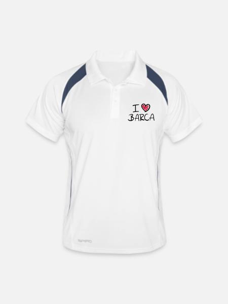 i_love_barca__f2 - Men's Polo breathable - white/navy - Front