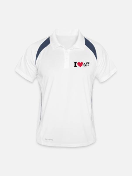 I love Theater - Men's Polo breathable - white/navy - Front