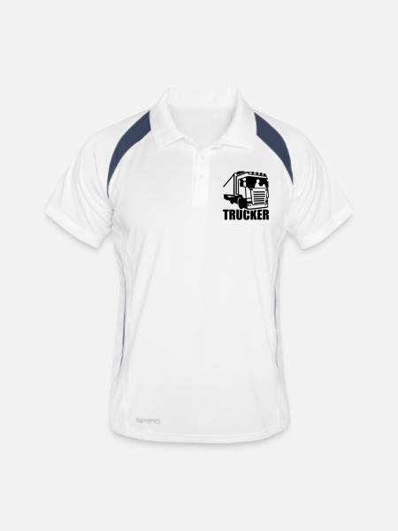 Trucker - Men's Polo breathable - white/navy - Front