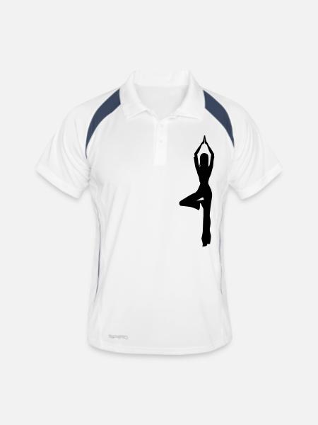 yoga - Polo respirant Homme - blanc/marine