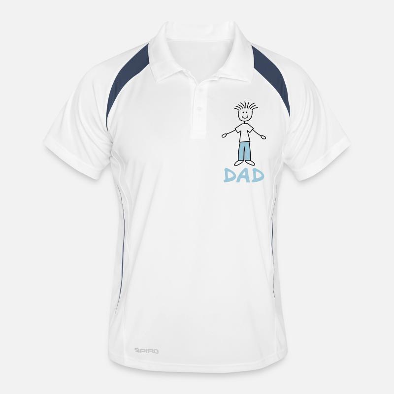 Dad - Men's Polo breathable - white/navy