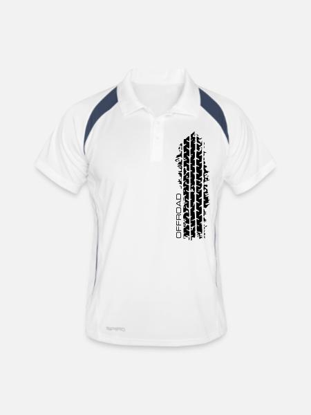 offroad sport - Männer Polo atmungsaktiv - Weiß/Navy - Vorne