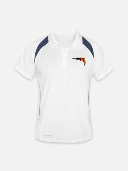 outils - Polo respirant Homme - blanc/marine - Devant