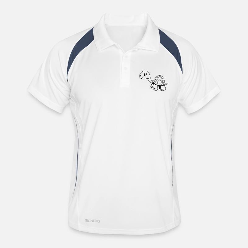 Turtle pattern flower - Men's Polo breathable - white/navy