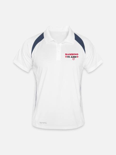 BAMBINO Ti amo - Men's Polo breathable - white/navy - Front