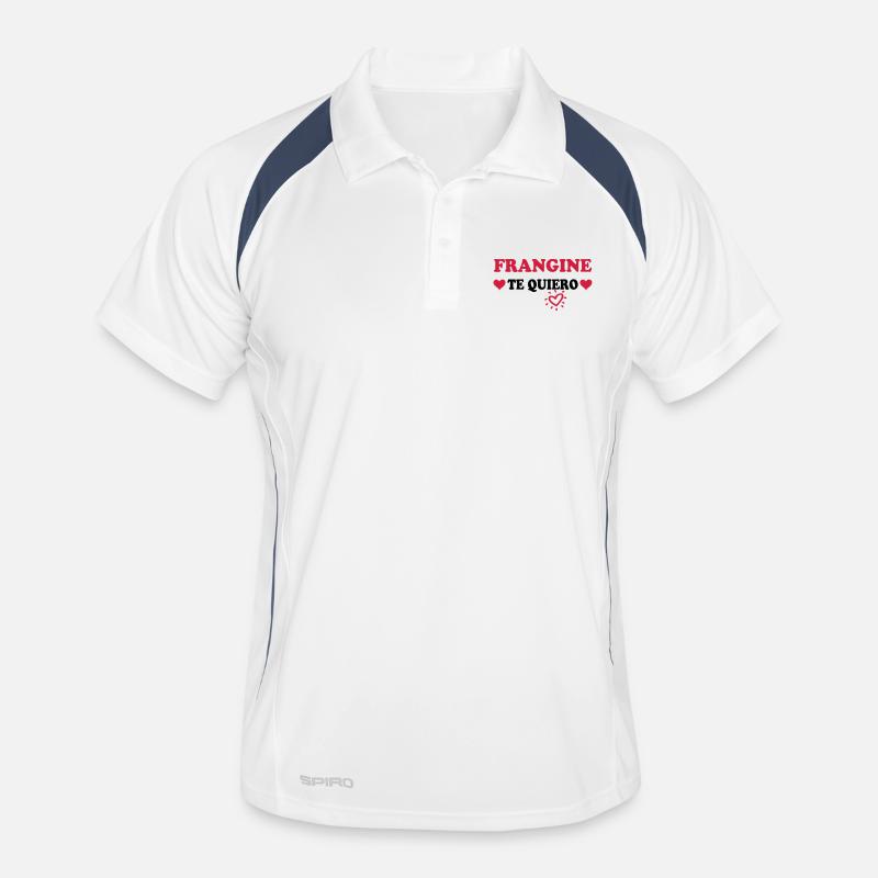 FRANGINE Te quiero - Männer Polo atmungsaktiv - Weiß/Navy