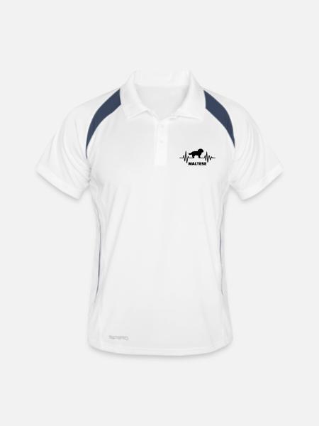 Bichon - Polo respirant Homme - blanc/marine - Devant