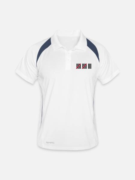 13 . Geburtstag - Männer Polo atmungsaktiv - Weiß/Navy - Vorne