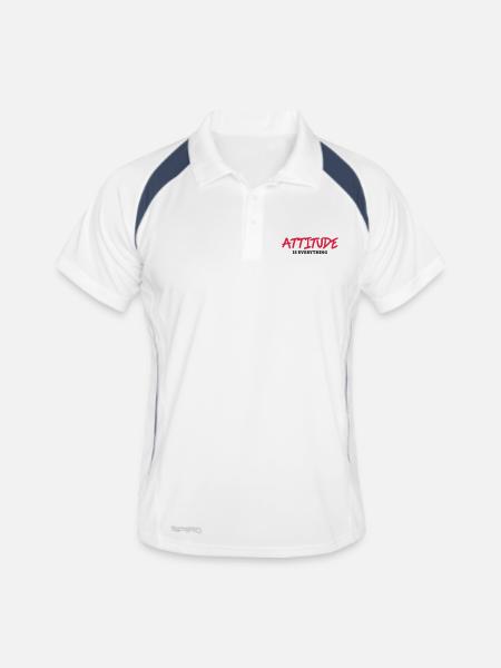 Attitude is everything - Men's Polo breathable - white/navy - Front