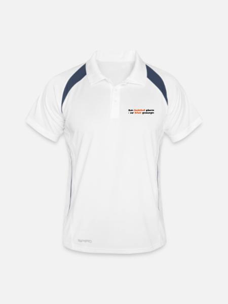 Basketball - Männer Polo atmungsaktiv - Weiß/Navy - Vorne