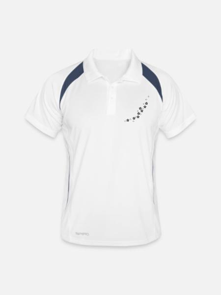Blumen-Girlande / flower garland (1c) - Men's Polo breathable - white/navy - Front
