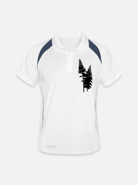 conifères - Polo respirant Homme - blanc/marine - Devant