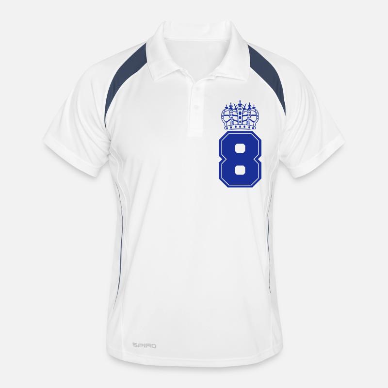 8 krone - Männer Polo atmungsaktiv - Weiß/Navy