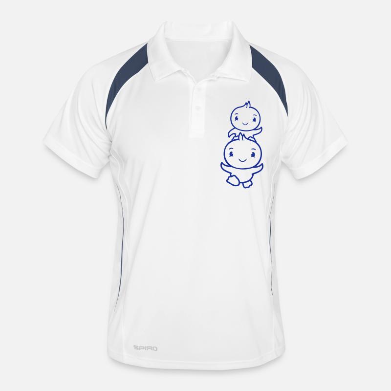 2 Ducks Dad Baby Child Piggyback Running Head Fun Men's Polo breathable