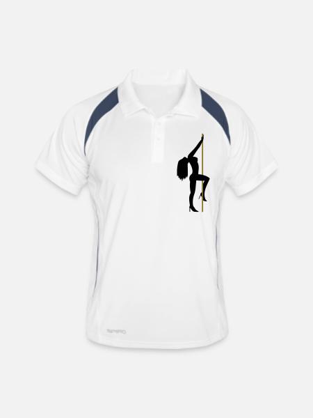 Sexy Girl - Männer Polo atmungsaktiv - Weiß/Navy - Vorne