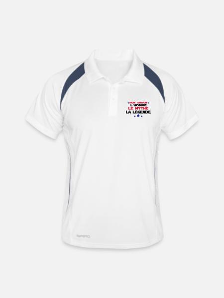 mon tonton - Polo respirant Homme - blanc/marine - Devant