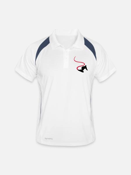 Snowboarder - Snowboard - Polo respirant Homme - blanc/marine - Devant