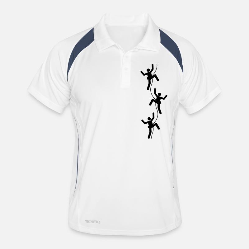 3 freunde team crew logo figur symbol bergsteiger Männer Polo atmungsaktiv
