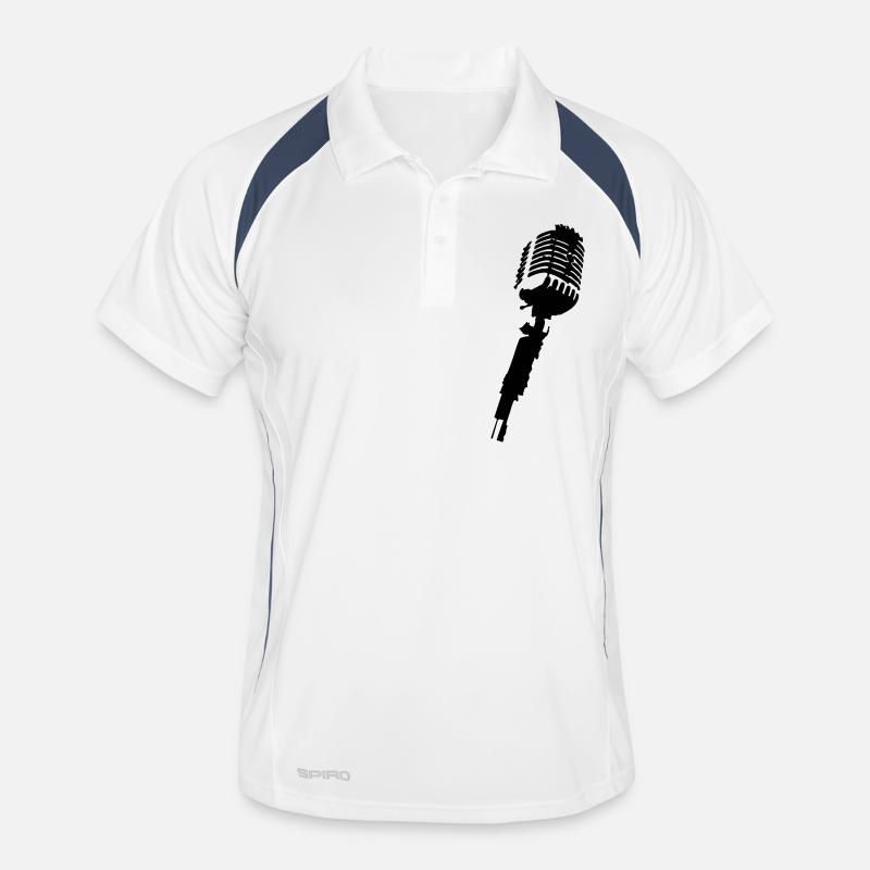 mic - Männer Polo atmungsaktiv - Weiß/Navy