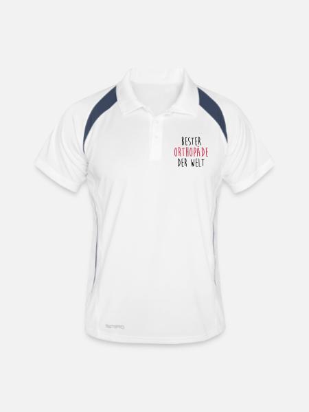Orthopäde Orthopädie Prothese Arzt Medizin Dental - Männer Polo atmungsaktiv - Weiß/Navy - Vorne