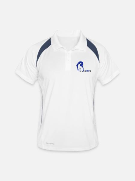 love sport - Polo respirant Homme - blanc/marine - Devant