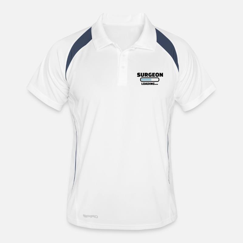 Chirurg - Männer Polo atmungsaktiv - Weiß/Navy