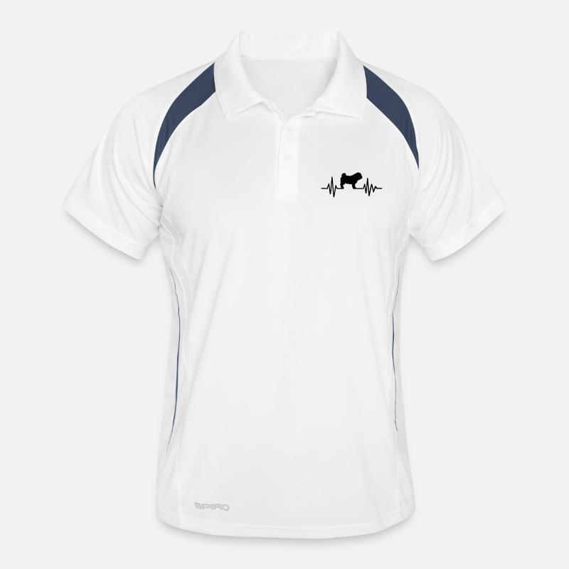 Shar Pei - Männer Polo atmungsaktiv - Weiß/Navy