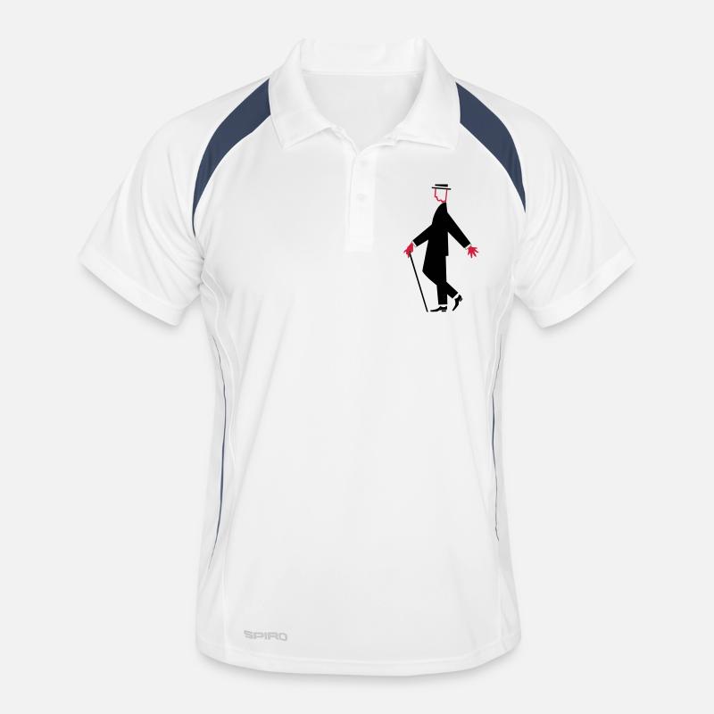 Elegance - Männer Polo atmungsaktiv - Weiß/Navy