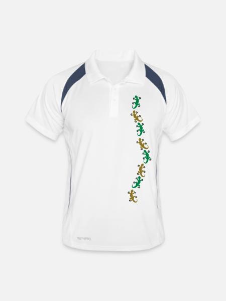 Eight Geckos - Men's Polo breathable - white/navy - Front