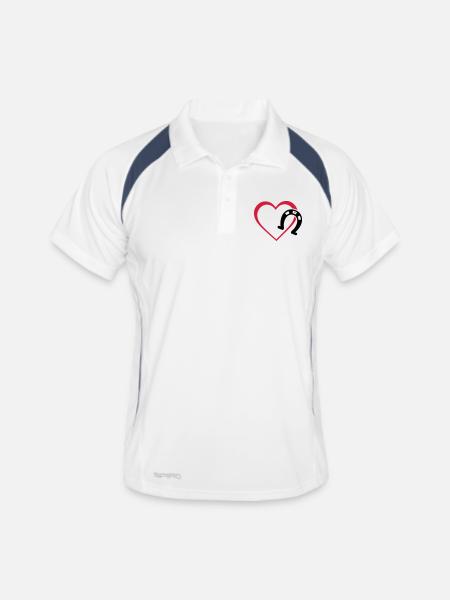 Symbole - Hufe Herz - Männer Polo atmungsaktiv - Weiß/Navy - Vorne