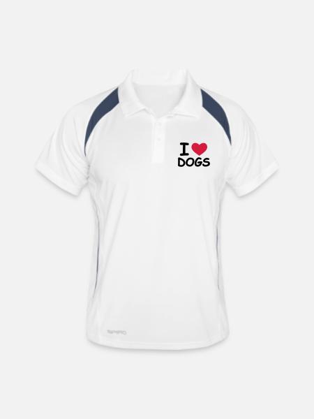 I Love Dogs - Polo respirant Homme - blanc/marine - Devant