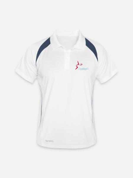 nager - Polo respirant Homme - blanc/marine - Devant