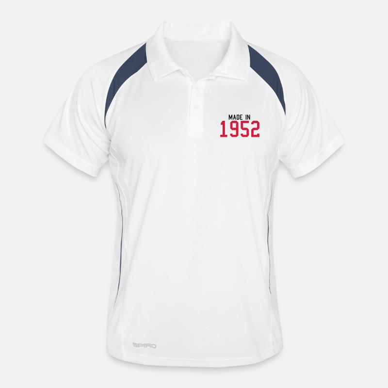 1952 - Männer Polo atmungsaktiv - Weiß/Navy