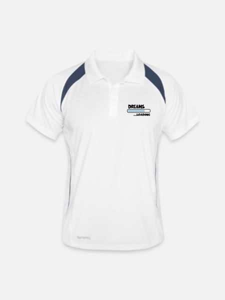 Dreams loading - Männer Polo atmungsaktiv - Weiß/Navy - Vorne
