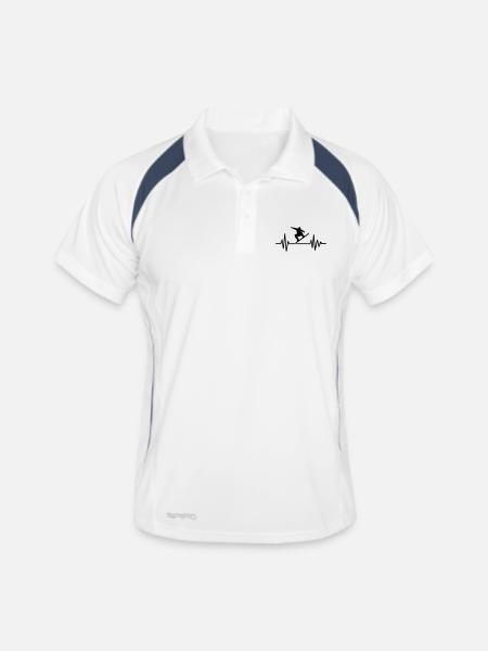 Snowboard - Polo respirant Homme - blanc/marine - Devant