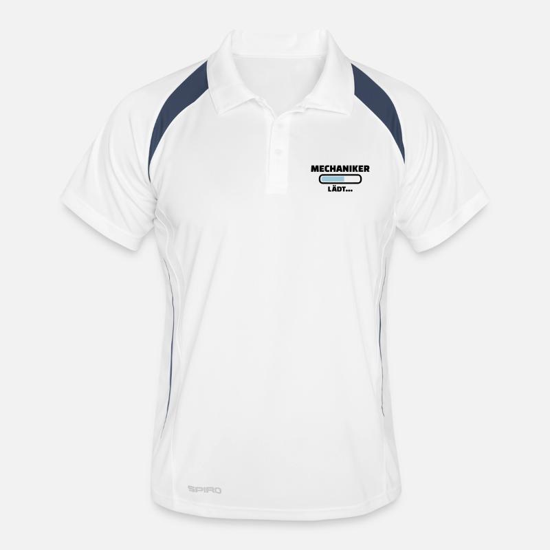 Mechaniker - Männer Polo atmungsaktiv - Weiß/Navy